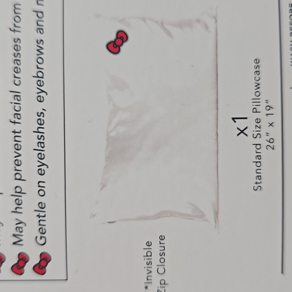 ❤️BUY 2 GET 1 FREE Kitsch x Hello Kitty Satin Pillowcase in Ivory Kitty Bow - Picture 15 of 16